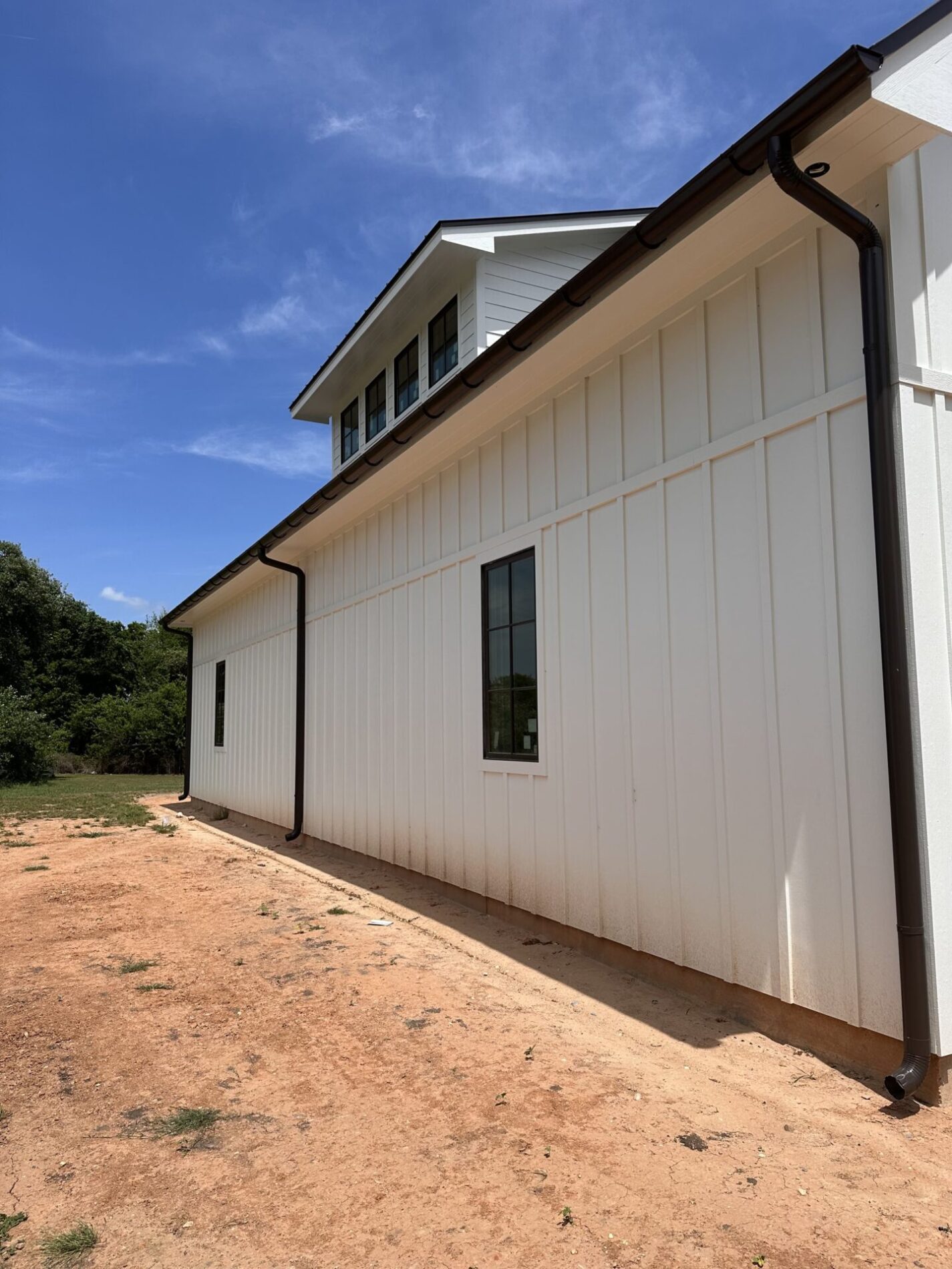 Colonial Grey gutters front